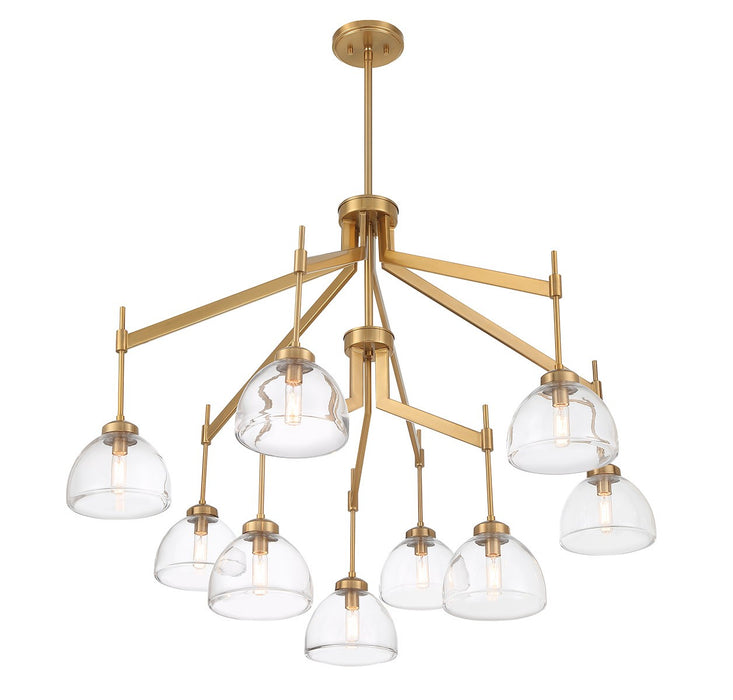 Savoy House 1-9842-9-322 Nine Light Chandelier, Warm Brass