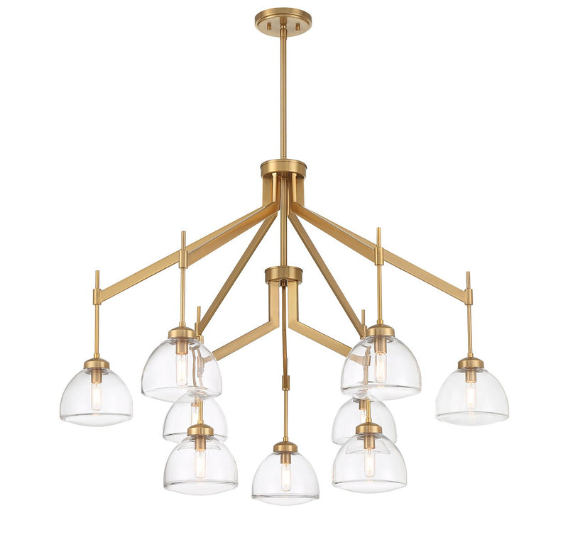 Savoy House 1-9842-9-322 Nine Light Chandelier, Warm Brass