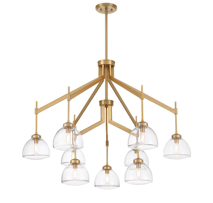 Savoy House 1-9842-9-322 Nine Light Chandelier, Warm Brass