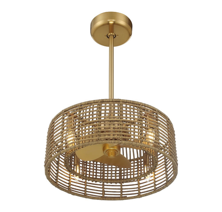 Savoy House 20-FD-155-322 Four Light Fan D'Lier, Warm Brass