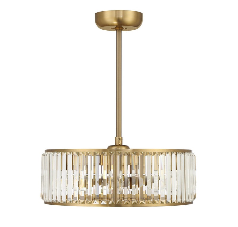 Savoy House 23-FD-245-322 Six Light Fan D'Lier, Warm Brass