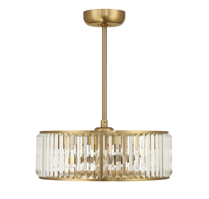 Savoy House 23-FD-245-322 Six Light Fan D'Lier, Warm Brass