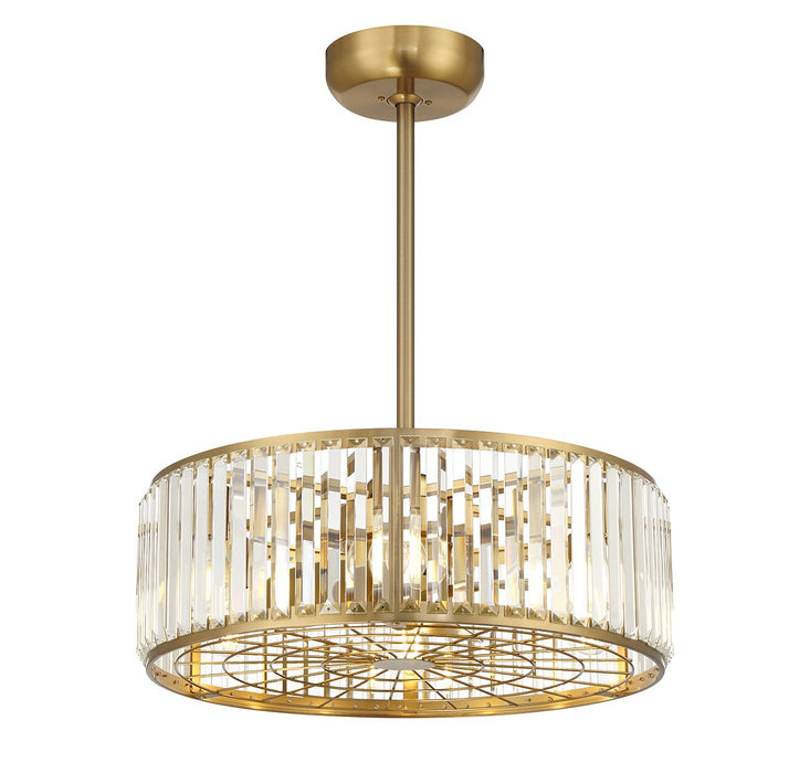 Savoy House 23-FD-245-322 Six Light Fan D'Lier, Warm Brass
