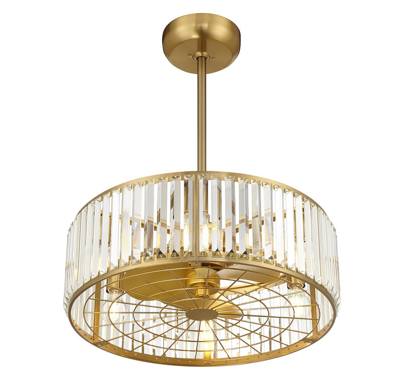Savoy House 23-FD-245-322 Six Light Fan D'Lier, Warm Brass