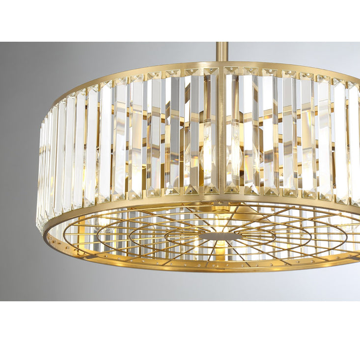 Savoy House 23-FD-245-322 Six Light Fan D'Lier, Warm Brass