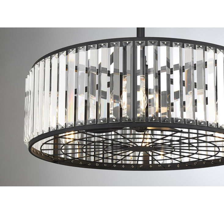 Savoy House 23-FD-245-89 Six Light Fan D'Lier, Matte Black