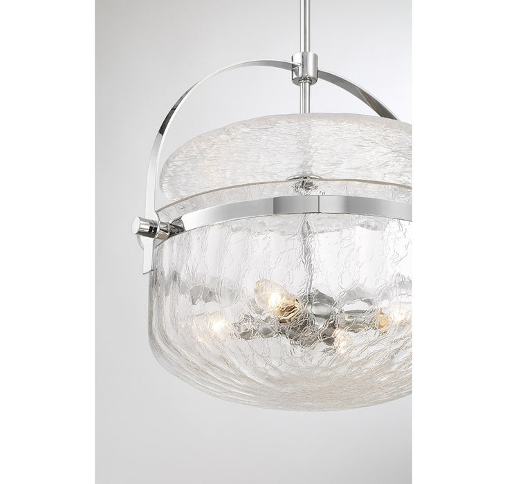 Savoy House 6-4723-4-11 Four Light Convertible Semi-Flush/Pendant, Polished Chrome