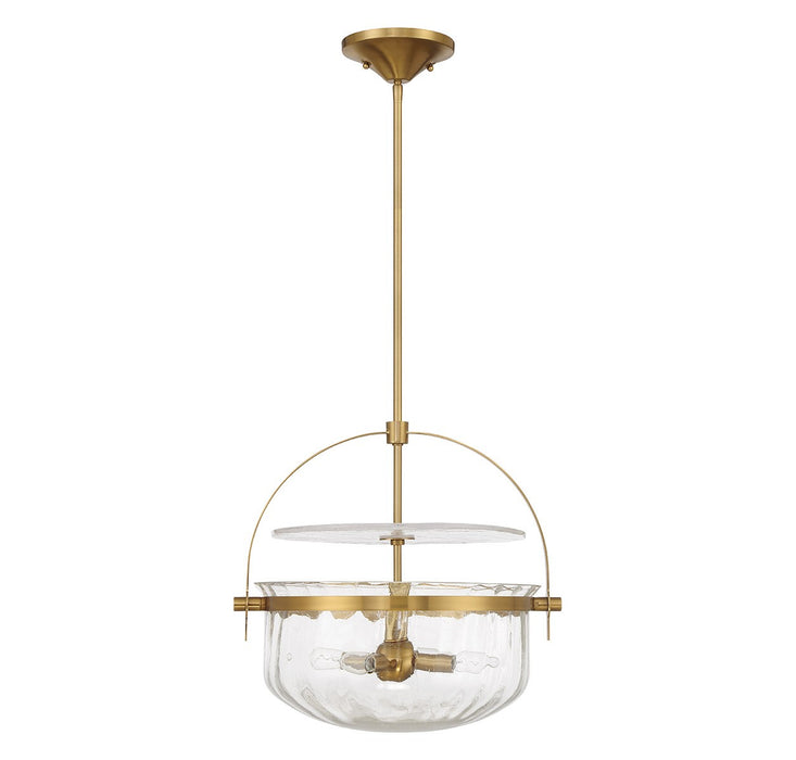 Savoy House 6-4723-4-322 Four Light Convertible Semi-Flush/Pendant, Warm Brass