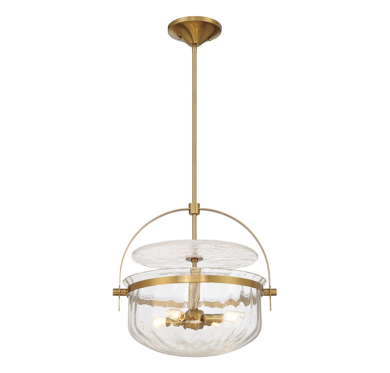 Savoy House 6-4723-4-322 Four Light Convertible Semi-Flush/Pendant, Warm Brass
