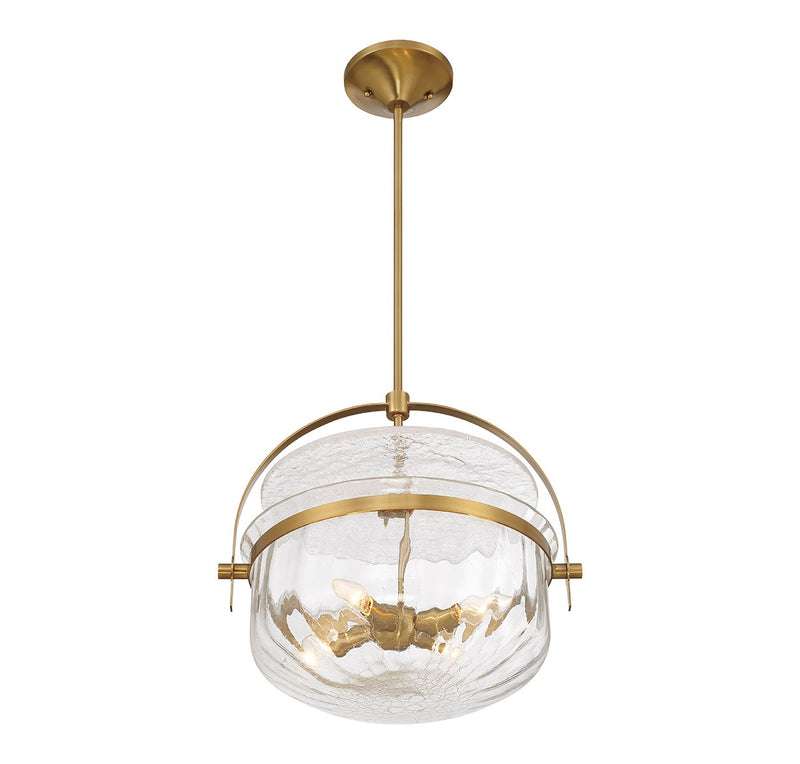 Savoy House 6-4723-4-322 Four Light Convertible Semi-Flush/Pendant, Warm Brass