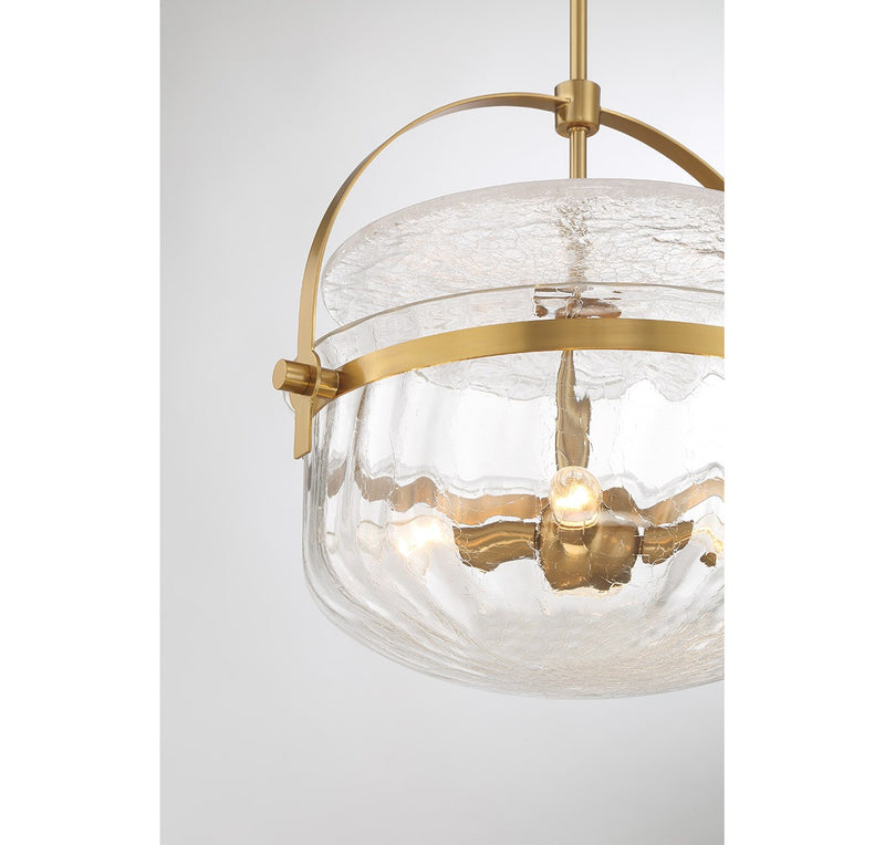 Savoy House 6-4723-4-322 Four Light Convertible Semi-Flush/Pendant, Warm Brass