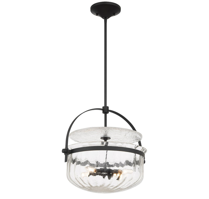 Savoy House 6-4723-4-89 Four Light Convertible Semi-Flush/Pendant, Matte Black