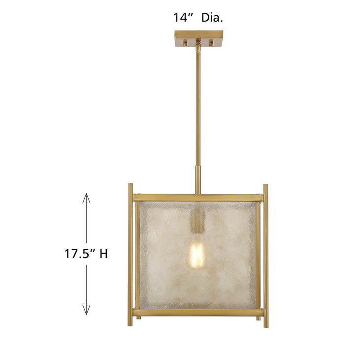 Savoy House 7-3801-1-322 One Light Pendant, Warm Brass