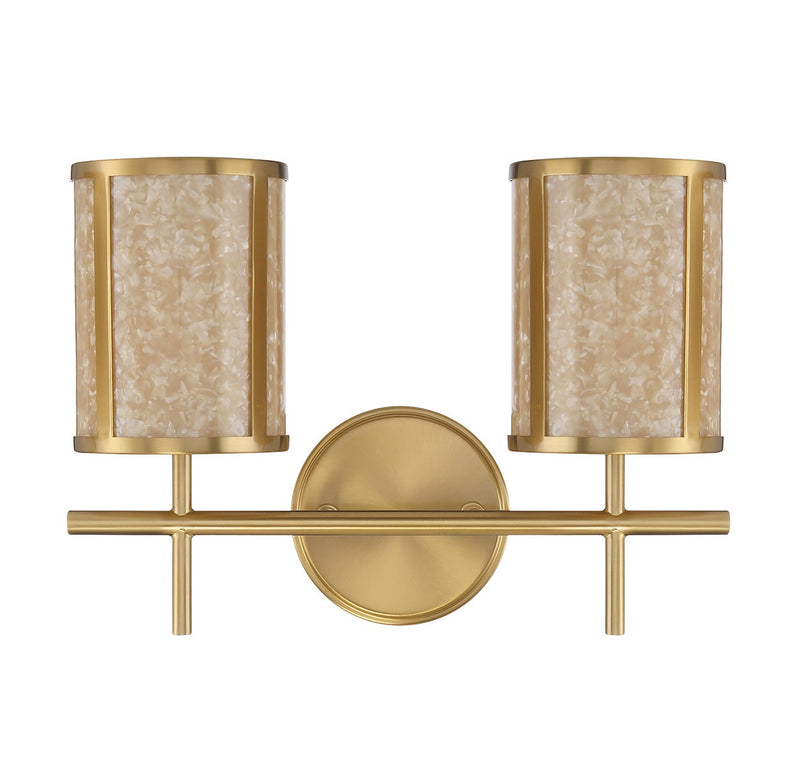 Savoy House 8-2055-2-322 Two Light Bathroom Vanity, Warm Brass