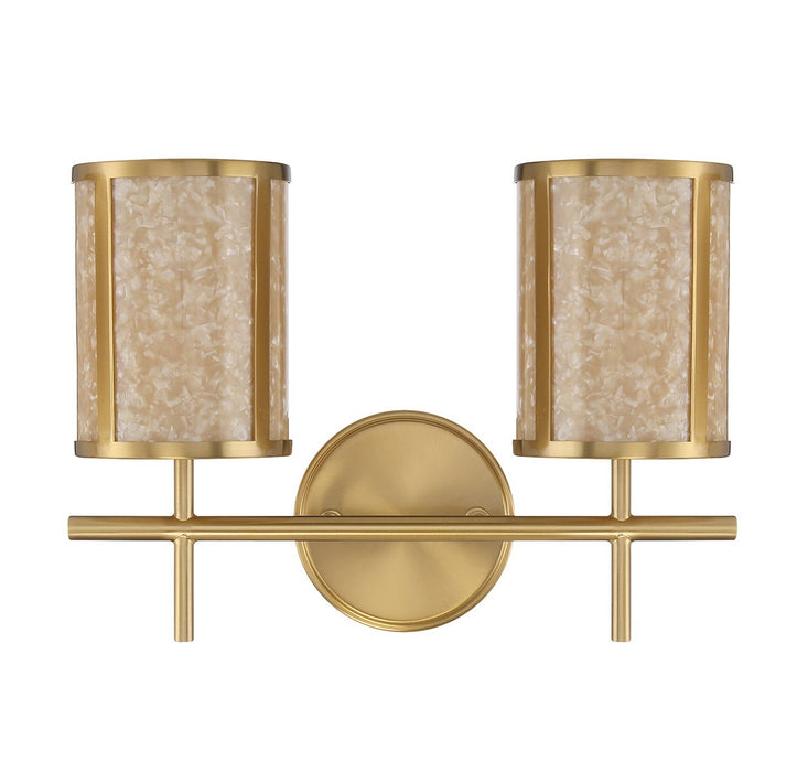 Savoy House 8-2055-2-322 Two Light Bathroom Vanity, Warm Brass