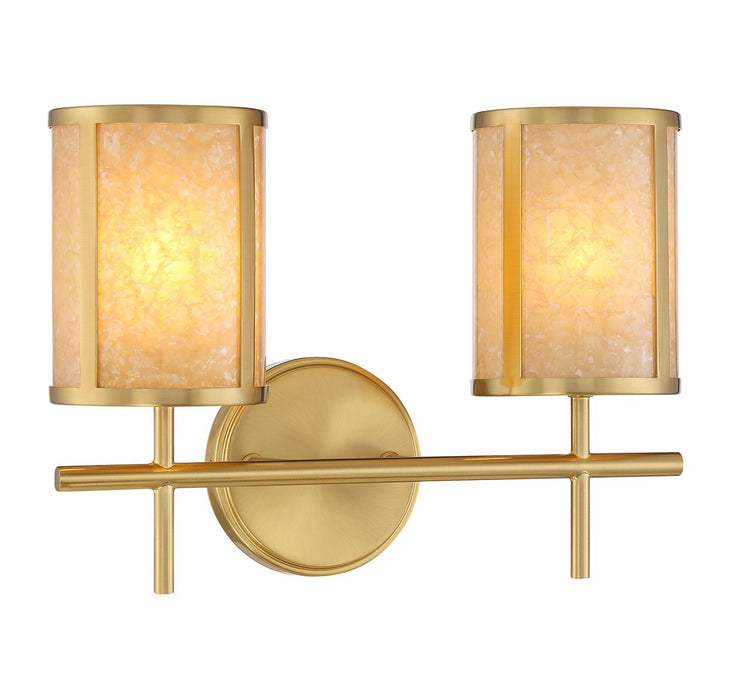 Savoy House 8-2055-2-322 Two Light Bathroom Vanity, Warm Brass