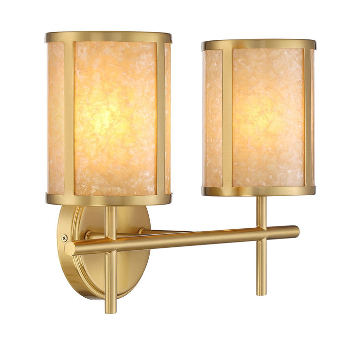 Savoy House 8-2055-2-322 Two Light Bathroom Vanity, Warm Brass