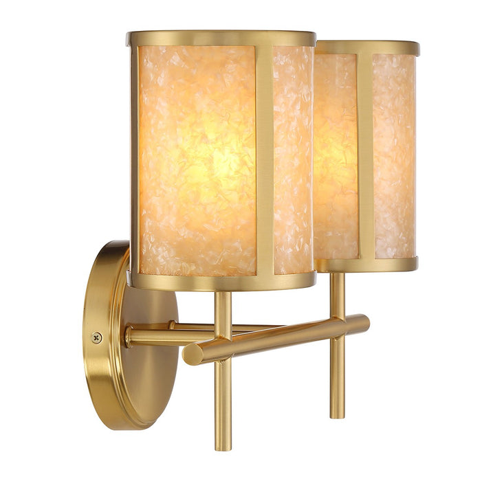 Savoy House 8-2055-2-322 Two Light Bathroom Vanity, Warm Brass