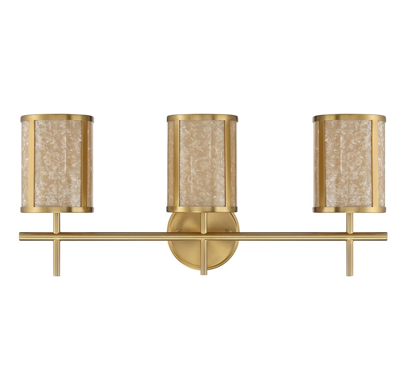 Savoy House 8-2055-3-322 Three Light Bathroom Vanity, Warm Brass