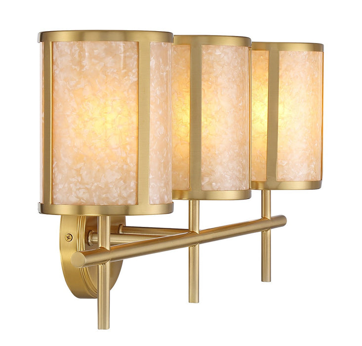 Savoy House 8-2055-3-322 Three Light Bathroom Vanity, Warm Brass