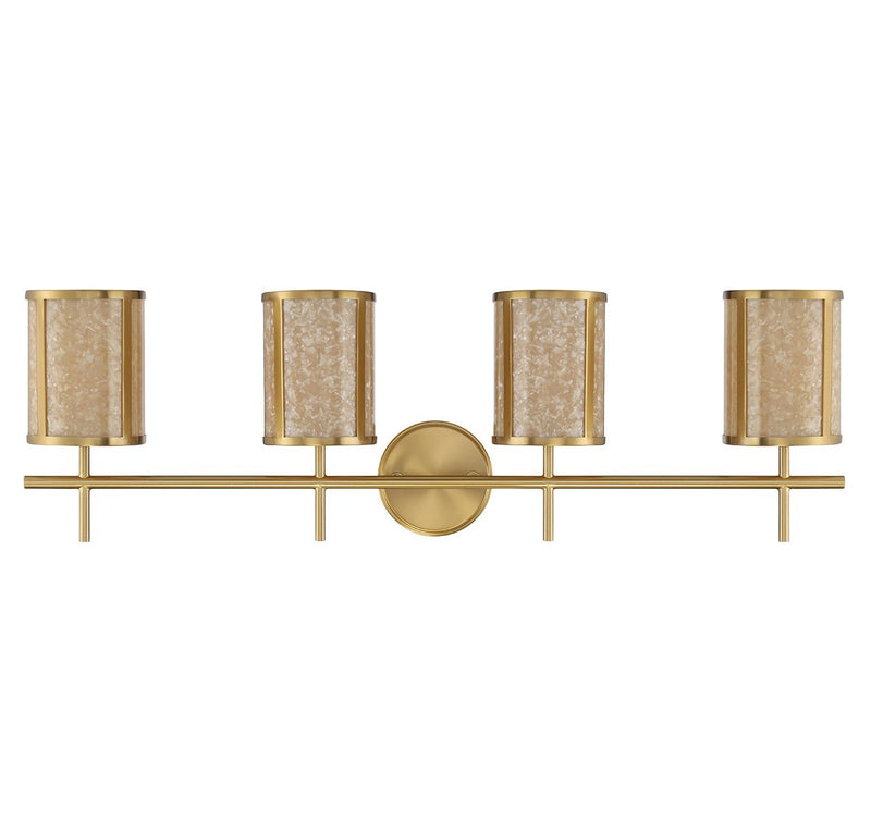 Savoy House 8-2055-4-322 Four Light Bathroom Vanity, Warm Brass