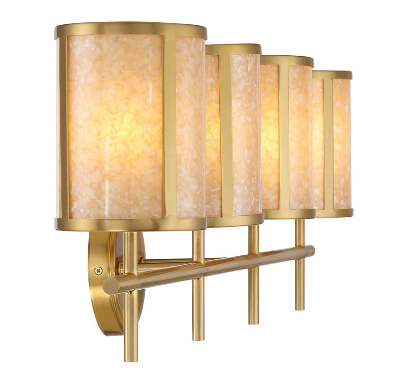 Savoy House 8-2055-4-322 Four Light Bathroom Vanity, Warm Brass