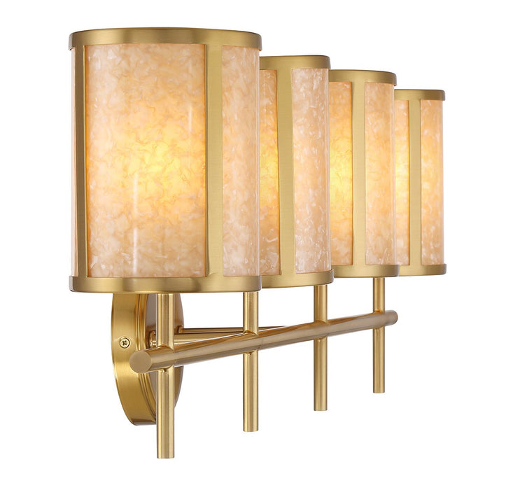 Savoy House 8-2055-4-322 Four Light Bathroom Vanity, Warm Brass
