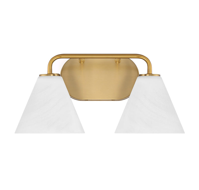 Savoy House 8-2988-2-322 Two Light Bathroom Vanity, Warm Brass