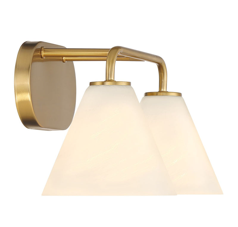 Savoy House 8-2988-2-322 Two Light Bathroom Vanity, Warm Brass