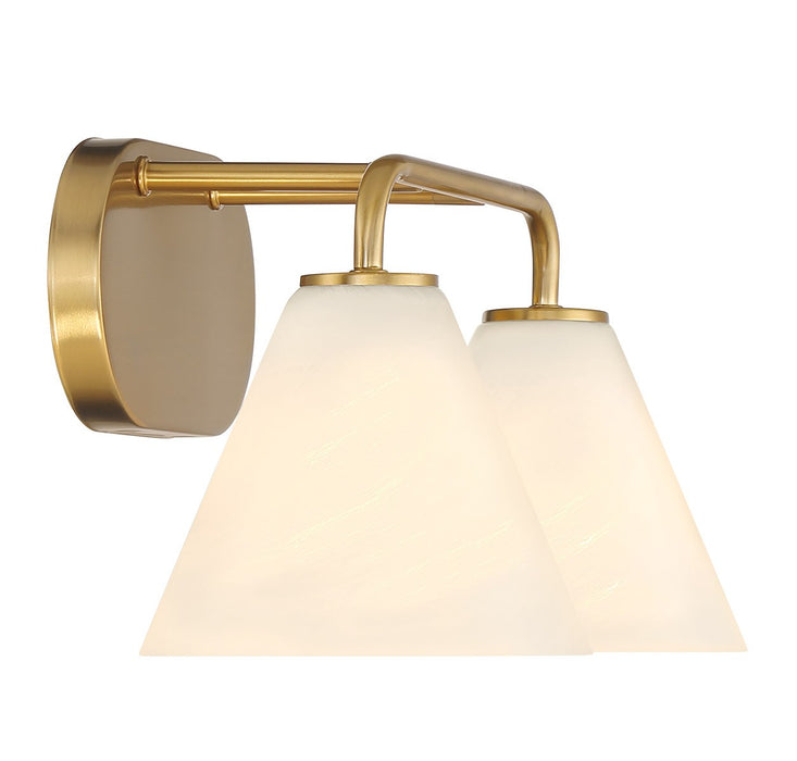 Savoy House 8-2988-2-322 Two Light Bathroom Vanity, Warm Brass