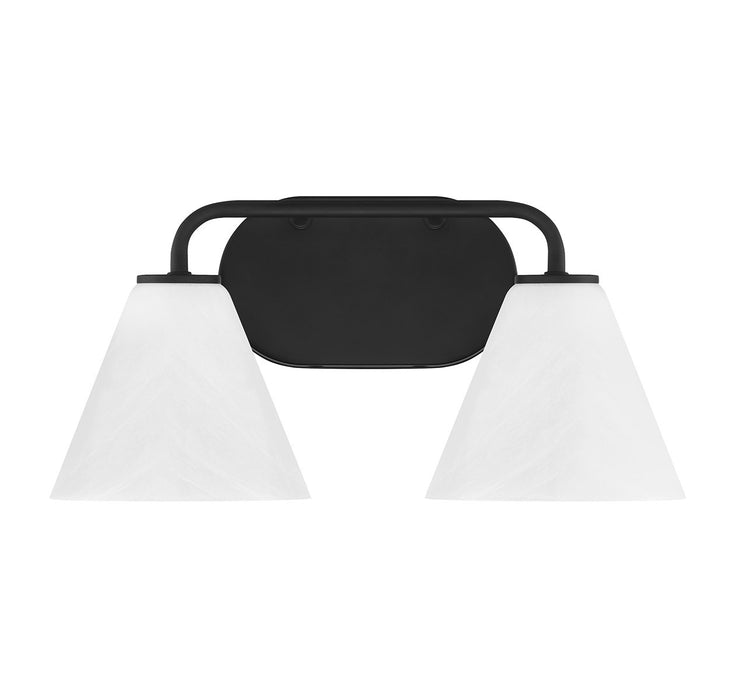 Savoy House 8-2988-2-BK Two Light Bathroom Vanity, Matte Black