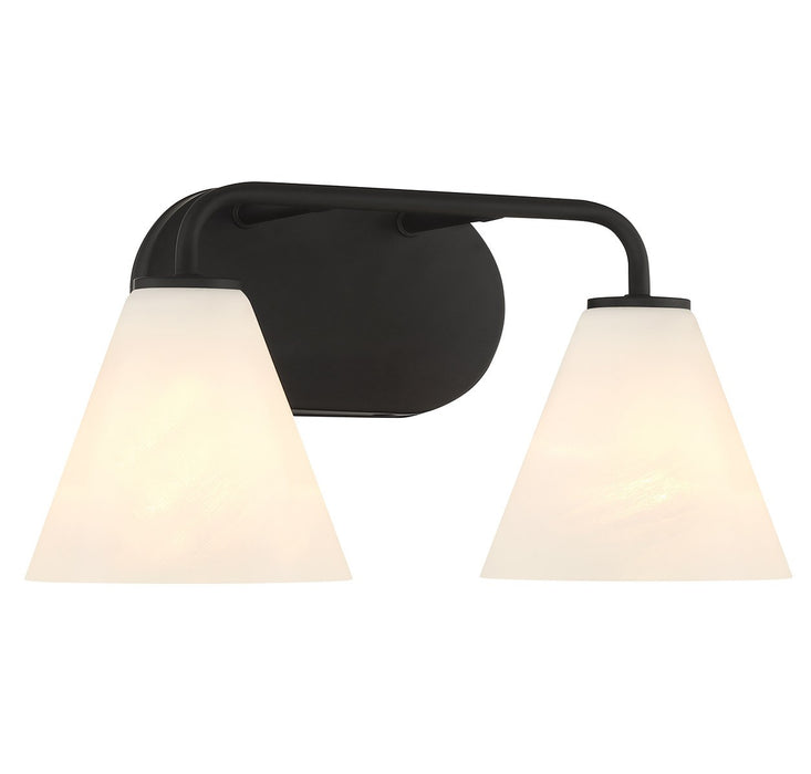 Savoy House 8-2988-2-BK Two Light Bathroom Vanity, Matte Black