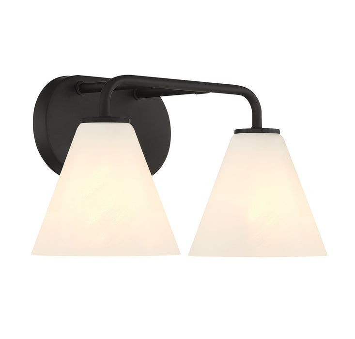 Savoy House 8-2988-2-BK Two Light Bathroom Vanity, Matte Black