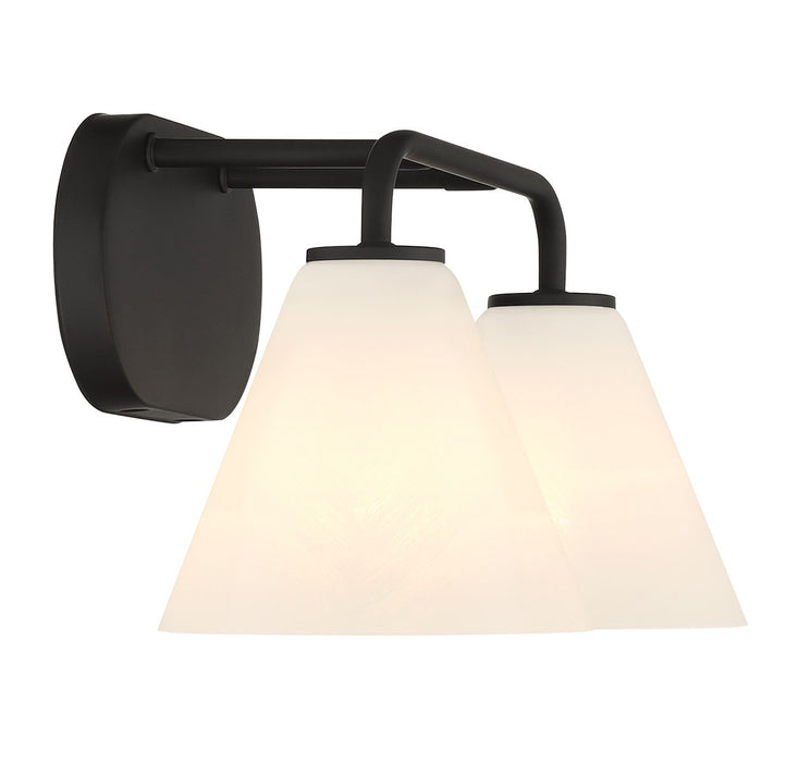 Savoy House 8-2988-2-BK Two Light Bathroom Vanity, Matte Black