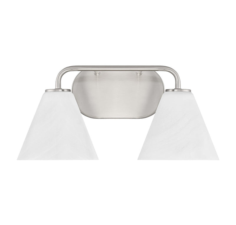 Savoy House 8-2988-2-SN Two Light Bathroom Vanity, Satin Nickel