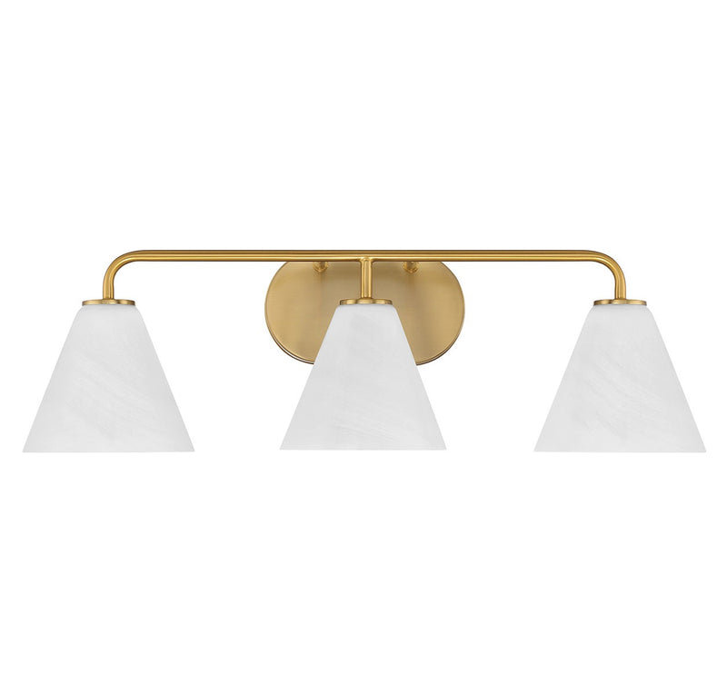 Savoy House 8-2988-3-322 Three Light Bathroom Vanity, Warm Brass