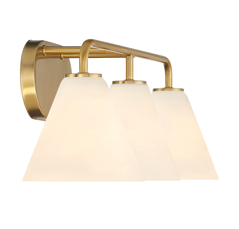 Savoy House 8-2988-3-322 Three Light Bathroom Vanity, Warm Brass