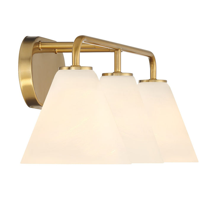 Savoy House 8-2988-3-322 Three Light Bathroom Vanity, Warm Brass