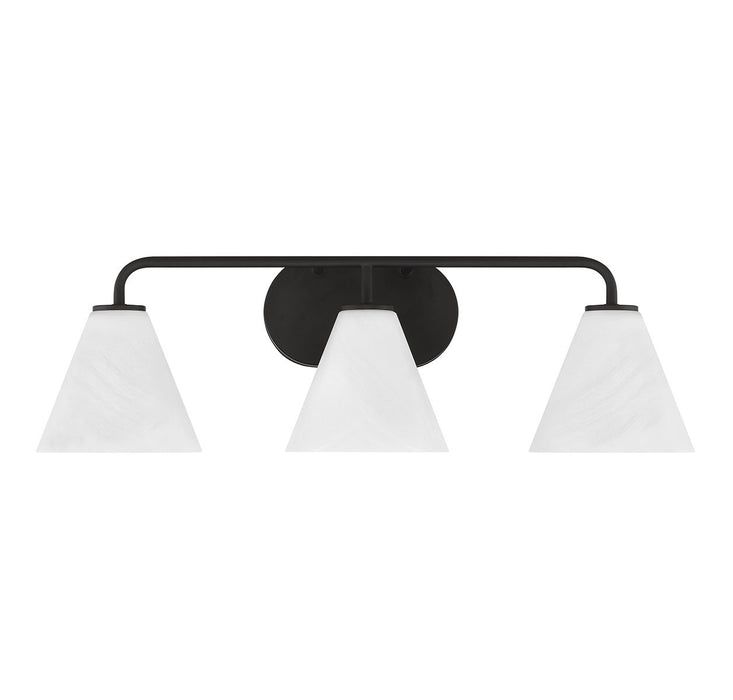 Savoy House 8-2988-3-BK Three Light Bathroom Vanity, Matte Black