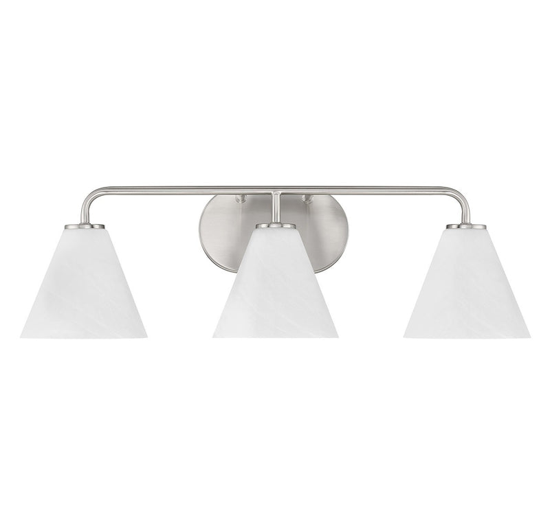 Savoy House 8-2988-3-SN Three Light Bathroom Vanity, Satin Nickel