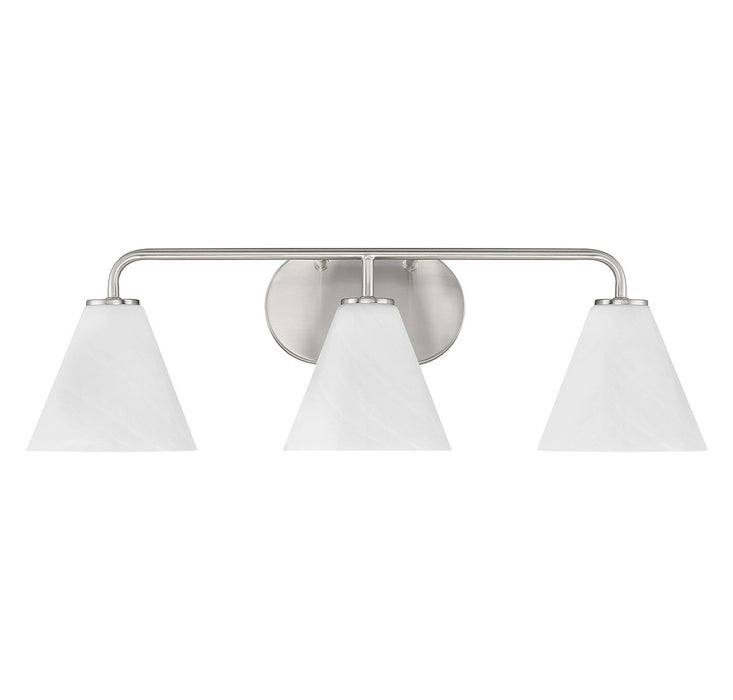 Savoy House 8-2988-3-SN Three Light Bathroom Vanity, Satin Nickel