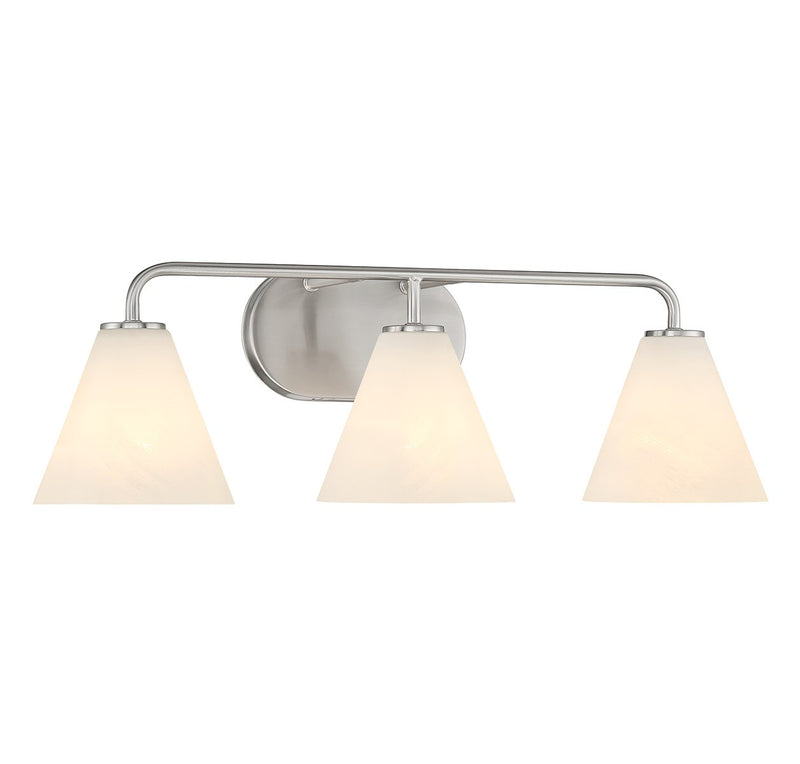 Savoy House 8-2988-3-SN Three Light Bathroom Vanity, Satin Nickel