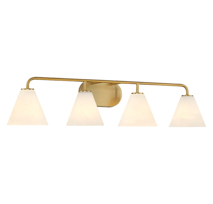 Savoy House 8-2988-4-322 Four Light Bathroom Vanity, Warm Brass