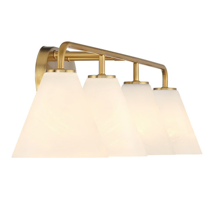 Savoy House 8-2988-4-322 Four Light Bathroom Vanity, Warm Brass