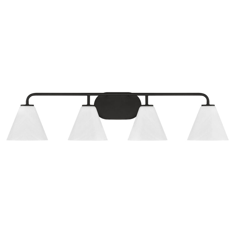Savoy House 8-2988-4-BK Four Light Bathroom Vanity, Matte Black