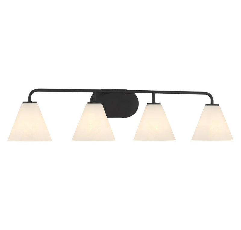 Savoy House 8-2988-4-BK Four Light Bathroom Vanity, Matte Black