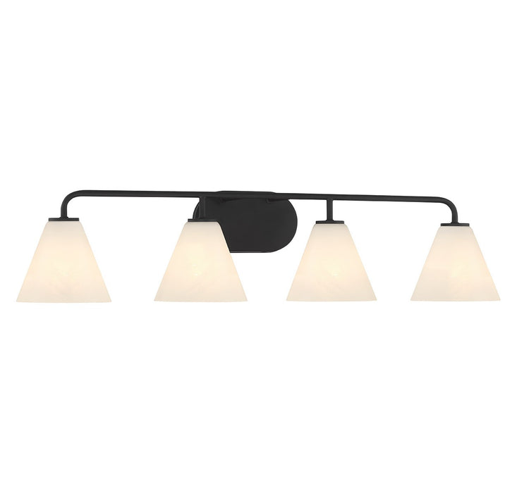 Savoy House 8-2988-4-BK Four Light Bathroom Vanity, Matte Black