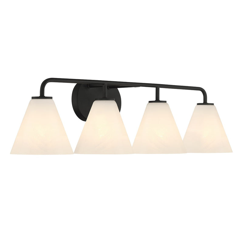 Savoy House 8-2988-4-BK Four Light Bathroom Vanity, Matte Black