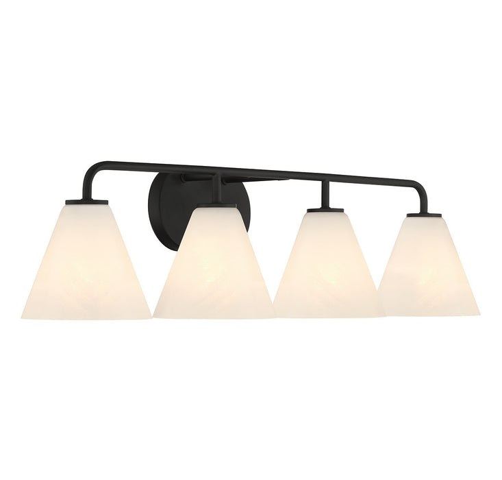 Savoy House 8-2988-4-BK Four Light Bathroom Vanity, Matte Black