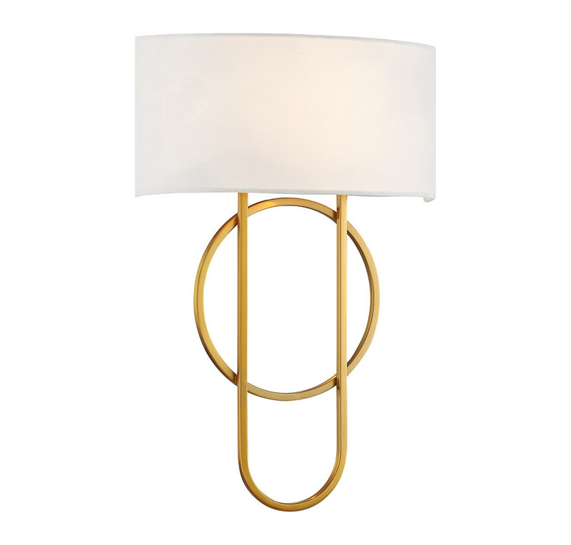 Savoy House 9-4800-2-322 Two Light Wall Sconce, Warm Brass